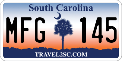 SC license plate MFG145