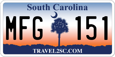 SC license plate MFG151
