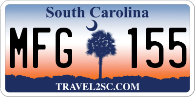 SC license plate MFG155