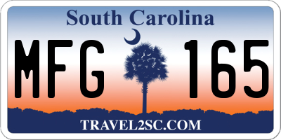 SC license plate MFG165