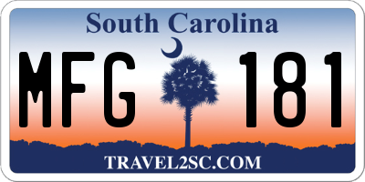 SC license plate MFG181