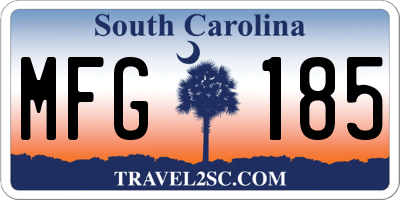 SC license plate MFG185