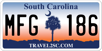SC license plate MFG186