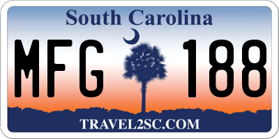 SC license plate MFG188