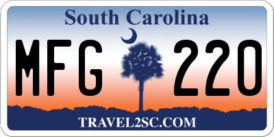SC license plate MFG220