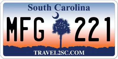SC license plate MFG221