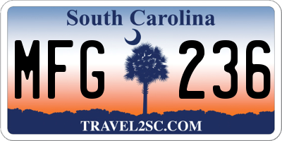 SC license plate MFG236