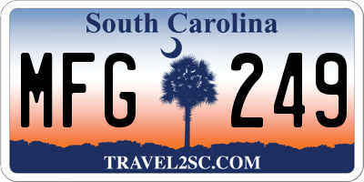 SC license plate MFG249