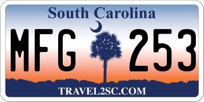 SC license plate MFG253