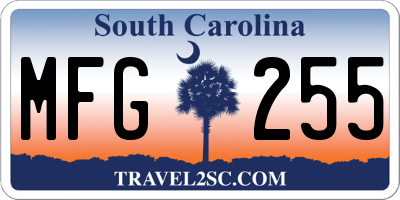 SC license plate MFG255