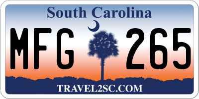 SC license plate MFG265