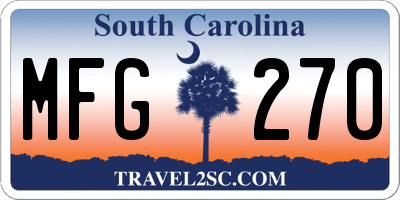 SC license plate MFG270