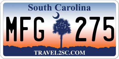 SC license plate MFG275