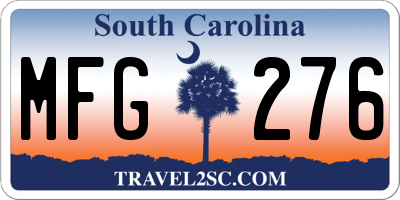 SC license plate MFG276