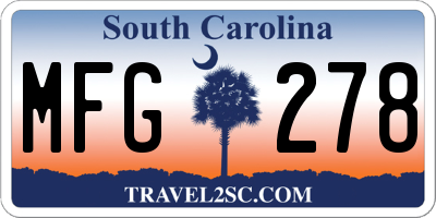 SC license plate MFG278