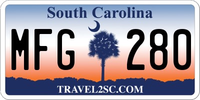 SC license plate MFG280