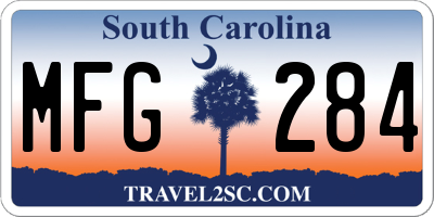 SC license plate MFG284