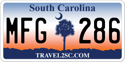 SC license plate MFG286