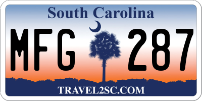 SC license plate MFG287
