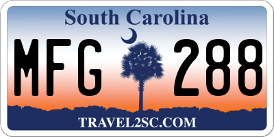 SC license plate MFG288