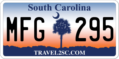 SC license plate MFG295