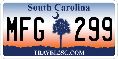 SC license plate MFG299