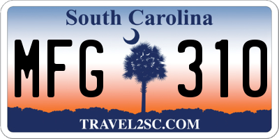 SC license plate MFG310
