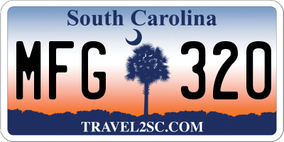 SC license plate MFG320