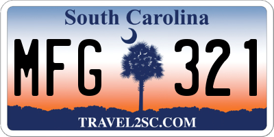 SC license plate MFG321