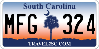 SC license plate MFG324