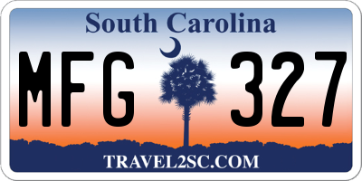 SC license plate MFG327