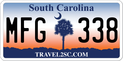 SC license plate MFG338