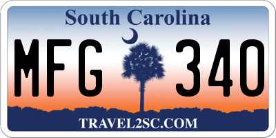 SC license plate MFG340