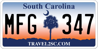 SC license plate MFG347
