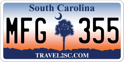 SC license plate MFG355
