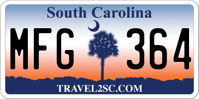 SC license plate MFG364