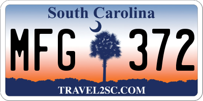 SC license plate MFG372