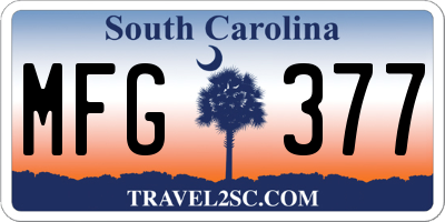 SC license plate MFG377