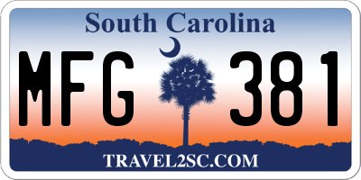 SC license plate MFG381