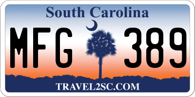 SC license plate MFG389