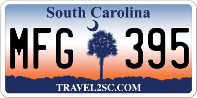 SC license plate MFG395