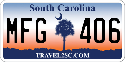 SC license plate MFG406