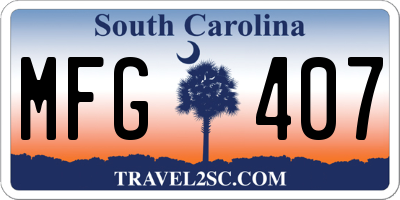SC license plate MFG407
