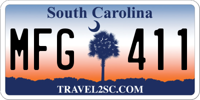 SC license plate MFG411