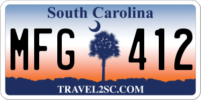 SC license plate MFG412