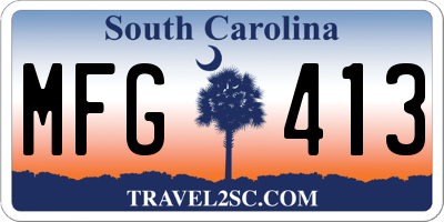 SC license plate MFG413