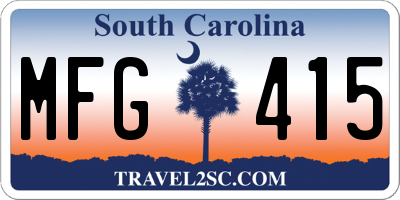 SC license plate MFG415