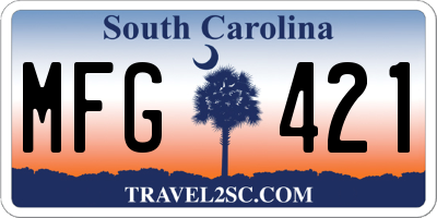 SC license plate MFG421