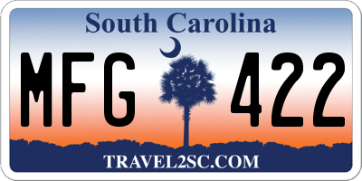 SC license plate MFG422