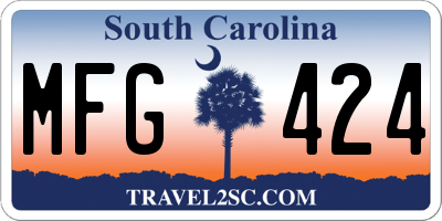 SC license plate MFG424